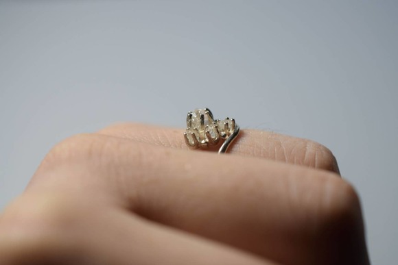 engagement ring, boho wedding ring, rough diamond ring - Picture 5 of 6